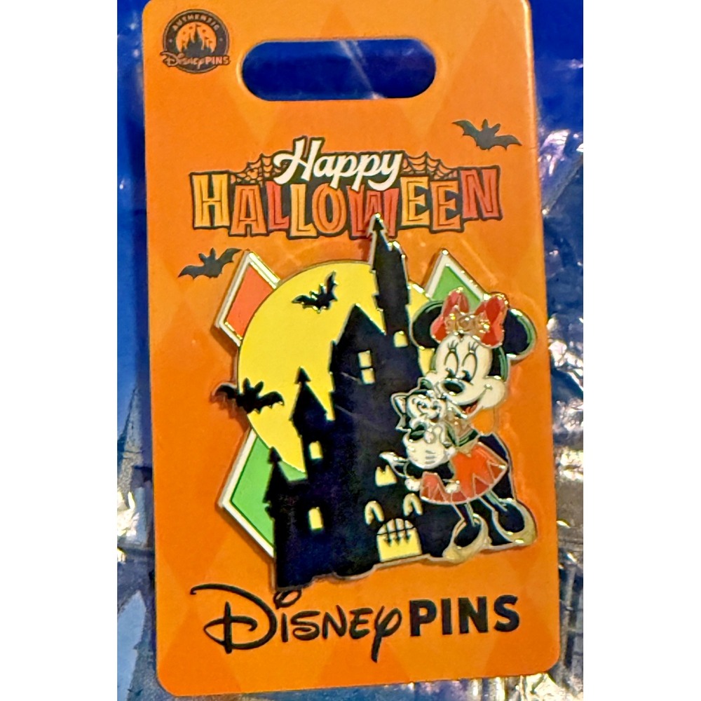 2026 Halloween Disney Parks Minnie Mouse Pin Haunted House Bats Moon